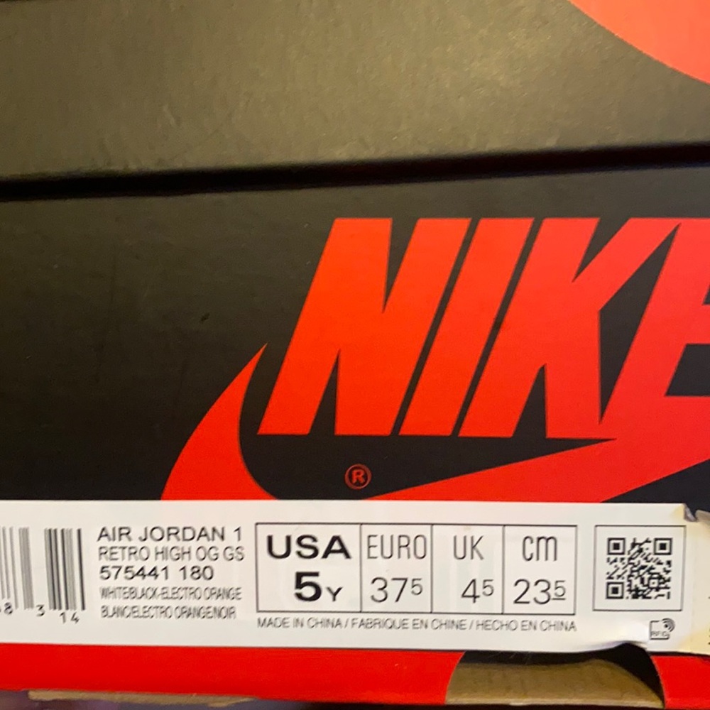 Electro orange high tops Air Force 1